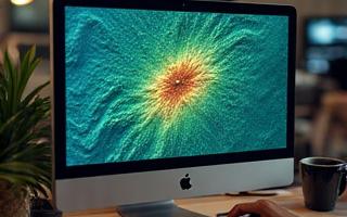 Satellitbilder av terräng på en skärm, som representerar djupgående geospatial analys.