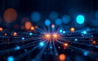 Digitala linjer som kopplar samman datakluster, symboliserande HR-dataintegration för geospatiala talanger.